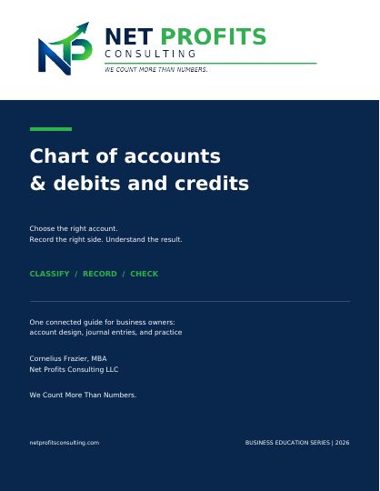 Chart of Accounts & Debits/Credits guide cover
